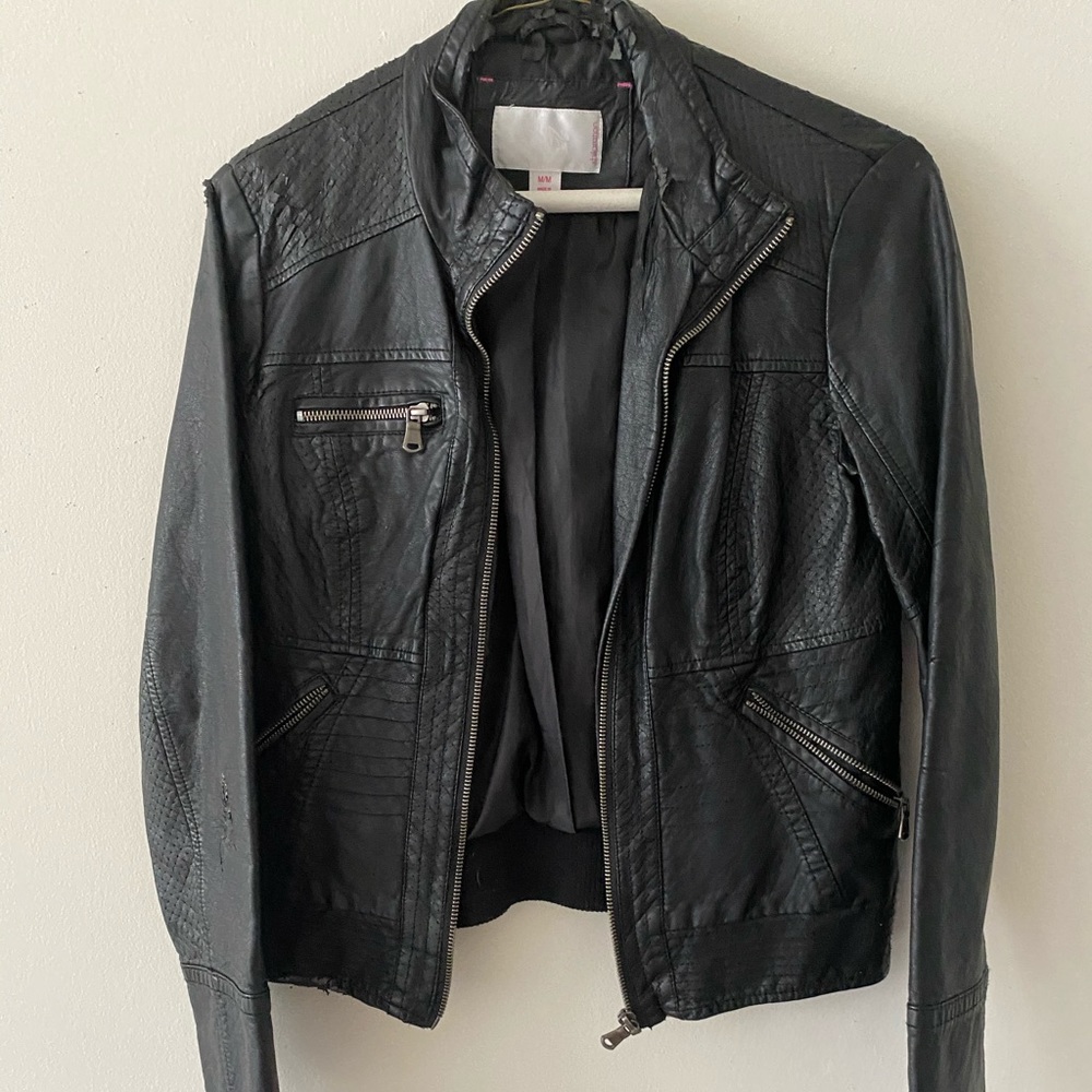 Old Black Leather Jacket